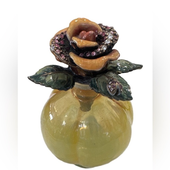 JAY STRONGWATER PERFUME BOTTLE ROSE & LADYBUG STOPPER SWAROVSKI CRYSTALS VANITY - Picture 2 of 9